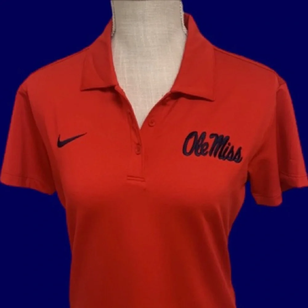NIKE Ole Miss Red Dri-Fit Polo Shirt